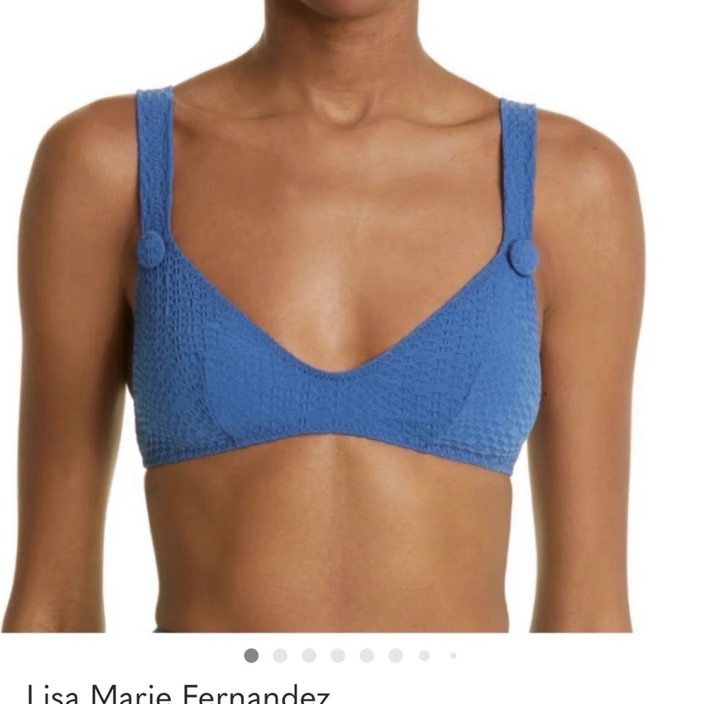 *IN SEARCH OF!*  Lisa Marie Fernandez Textured Blue Bikini top only